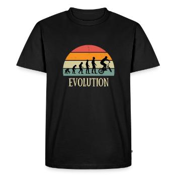 evolution vintage bmx humor teen boy gift - Men's Premium Organic T-Shirt - black - Front - Nico (187cm)