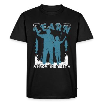 Learn from Dad - Men's Premium Organic T-Shirt - black - Front - Nico (187cm)