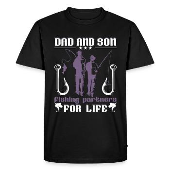 Père Fils Hook - T-shirt Premium bio Homme - noir - Devant - Nico (187cm)