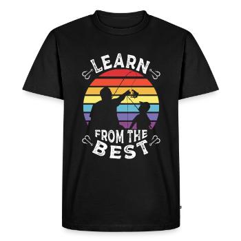 Papa Pêche - T-shirt Premium bio Homme - noir - Devant - Nico (187cm)