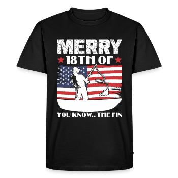 étiquette de pêche Biden - T-shirt Premium bio Homme - noir - Devant - Nico (187cm)