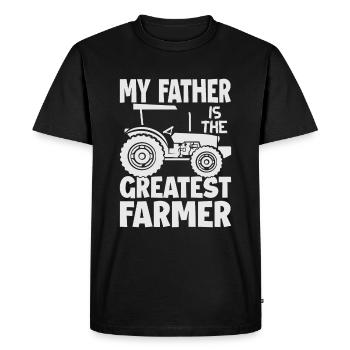 Mon père est le plus grand agriculteur - ferme - agriculture - T-shirt Premium bio Homme - noir - Devant - Nico (187cm)
