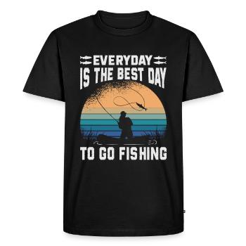 Everyday Is The Best Day To Go Fishing - Lake - Men's Premium Organic T-Shirt - black - Front - Nico (187cm)