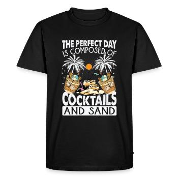 The Perfect Day Is Composed Of Cocktails And Sand - Men's Premium Organic T-Shirt - black - Front - Nico (187cm)