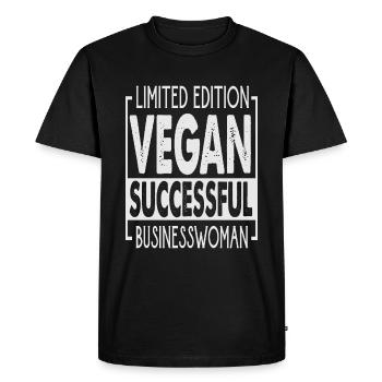 Édition limitée Vegan Successful Businesswoman - E - T-shirt Premium bio Homme - noir - Devant - Nico (187cm)