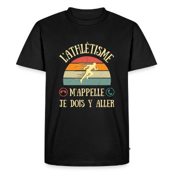 athlétisme m'appelle humour athlète homme femme - T-shirt Premium bio Homme - noir - Devant - Nico (187cm)
