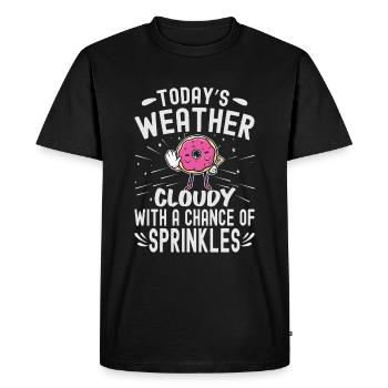 Le temps d’aujourd’hui nuageux avec une chance de saupoudrages - T-shirt Premium bio Homme - noir - Devant - Nico (187cm)