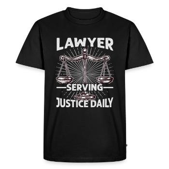 Avocat au service de la justice tous les jours - Funny Attorney - La - T-shirt Premium bio Homme - noir - Devant - Nico (187cm)