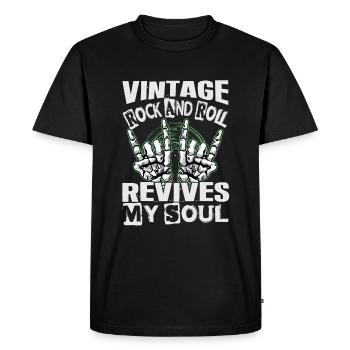 Vintage Rock And Roll Revives My Soul - Concerts - Men's Premium Organic T-Shirt - black - Front - Nico (187cm)