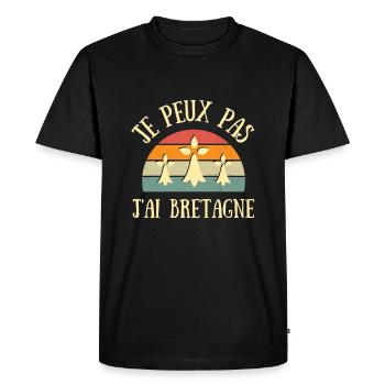 je peux pas j'ai bretagne humour breton bretonne - T-shirt Premium bio Homme - noir - Devant - Nico (187cm)