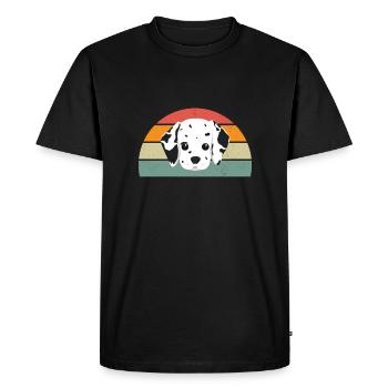 motif dalmatien vintage homme cadeau personnalisé - T-shirt Premium bio Homme - noir - Devant - Nico (187cm)
