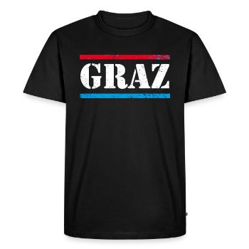 Graz - T-shirt Premium bio Homme - noir - Devant - Nico (187cm)