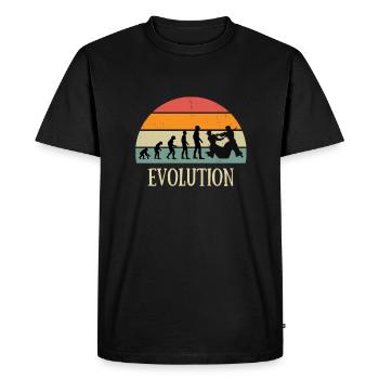 Evolution Aikido man humor Martial arts funny - Men's Premium Organic T-Shirt - black - Front - Nico (187cm)