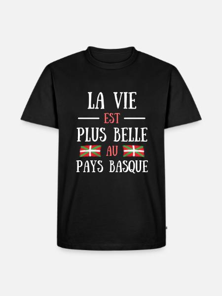 Vie plus belle pays basque homme humour cadeau - T-shirt Premium bio Homme - noir