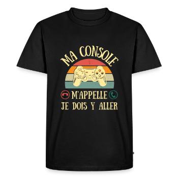 console m'appelle humour gamer ado homme geek - T-shirt Premium bio Homme - noir - Devant - Nico (187cm)