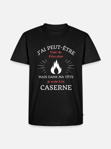 dans ma tete caserne humour pompier homme cadeau - T-shirt Premium bio Homme - noir