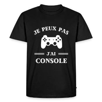 je peux pas j'ai console humour gamer humoristique - T-shirt Premium bio Homme - noir - Devant - Nico (187cm)