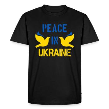 Peace In Ukraine - Doves of Peace - Men's Premium Organic T-Shirt - black - Front - Nico (187cm)
