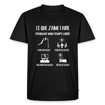 temps libre basket homme humour basketball cadeau - T-shirt Premium bio Homme - noir - Devant - Nico (187cm)