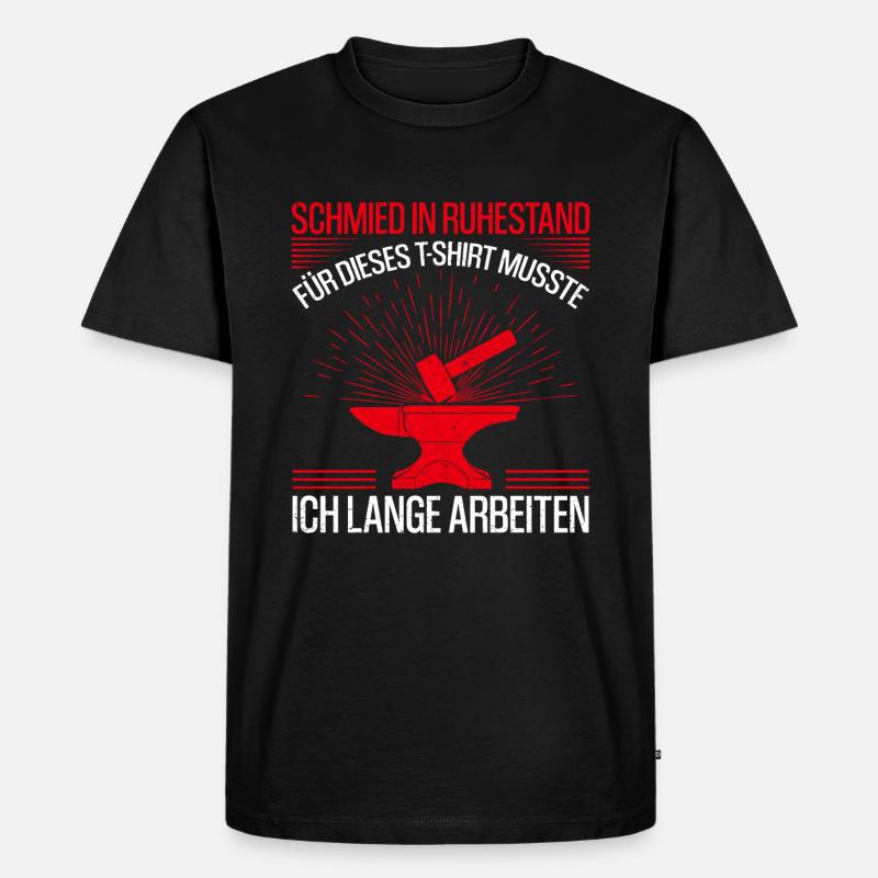 Schmied Ruhestand Spruch Geschenkidee - Männer Premium Bio T-Shirt - Schwarz