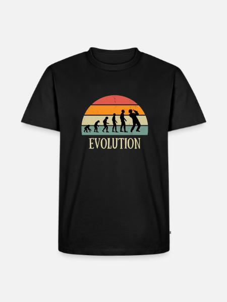evolution vintage saxophone homme humour cadeau - T-shirt Premium bio Homme - noir