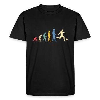 Évolution foot homme humour football idée cadeau - T-shirt Premium bio Homme - noir - Devant - Nico (187cm)