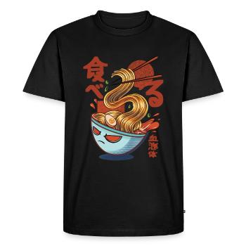 Soupes de nouilles ramen dans le style anime et manga - T-shirt Premium bio Homme - noir - Devant - Nico (187cm)