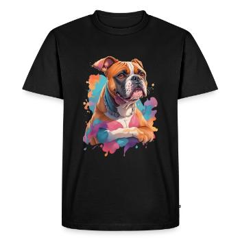 German Boxer Dog Drawing for Dog Lovers - Men's Premium Organic T-Shirt - black - Front - Nico (187cm)
