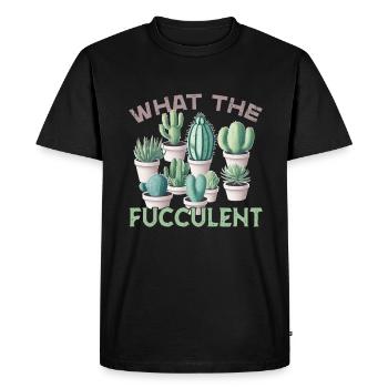 Succulentes drôles disant ce que le fucculent - T-shirt Premium bio Homme - noir - Devant - Nico (187cm)