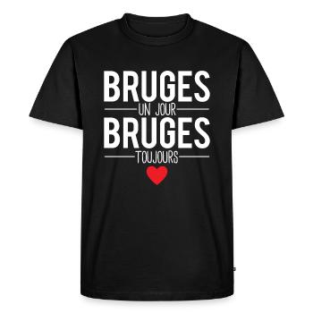 Bruges un jour bruges toujours cadeau brugeois - T-shirt Premium bio Homme - noir - Devant - Nico (187cm)