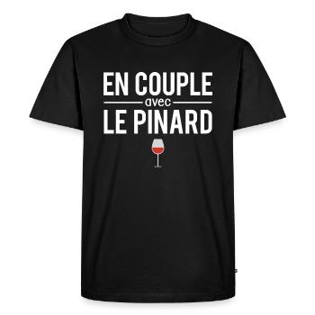En couple avec le pinard blague vigneron humour - T-shirt Premium bio Homme - noir - Devant - Nico (187cm)
