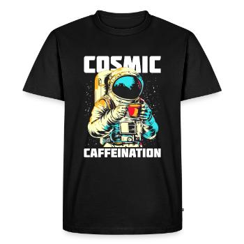 Café Astronaute Caféine Pop Art - T-shirt Premium bio Homme - noir - Devant - Nico (187cm)