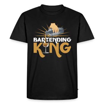 Bartending King - Men's Premium Organic T-Shirt - black - Front - Nico (187cm)
