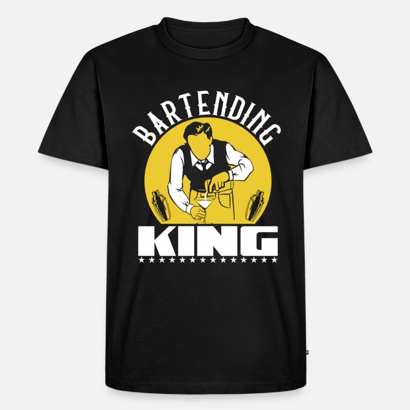 Bartending King - Männer Premium Bio T-Shirt - Schwarz
