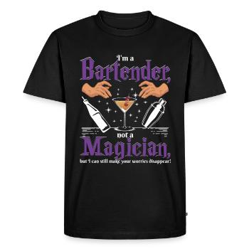 Bartender worries - Men's Premium Organic T-Shirt - black - Front - Nico (187cm)