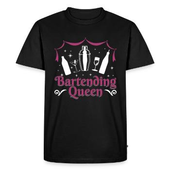 Bartending Queen - Men's Premium Organic T-Shirt - black - Front - Nico (187cm)
