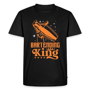 Bartending King - Men's Premium Organic T-Shirt - black - Front - Nico (187cm)