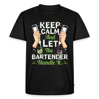 Bartender Handling - Men's Premium Organic T-Shirt - black - Front - Nico (187cm)