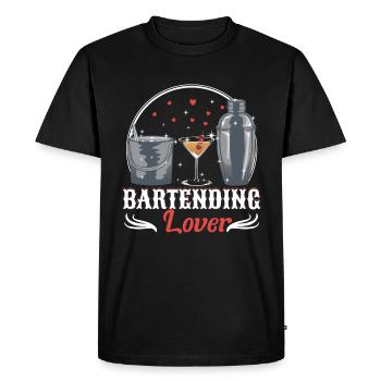 Bartending lover - Men's Premium Organic T-Shirt - black - Front - Nico (187cm)