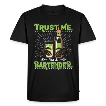 Bartender Trust - Men's Premium Organic T-Shirt - black - Front - Nico (187cm)