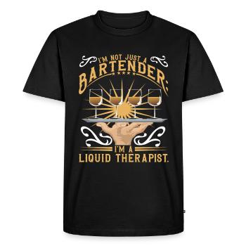 Liquid Therapist - Men's Premium Organic T-Shirt - black - Front - Nico (187cm)