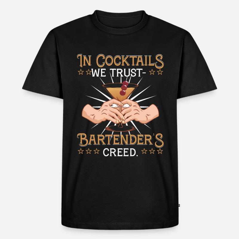 Bartenders Creed - Männer Premium Bio T-Shirt - Schwarz