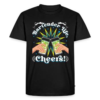 Cheers - Men's Premium Organic T-Shirt - black - Front - Nico (187cm)