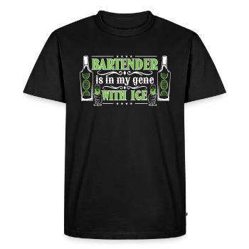 Gène du barman - T-shirt Premium bio Homme - noir - Devant - Nico (187cm)