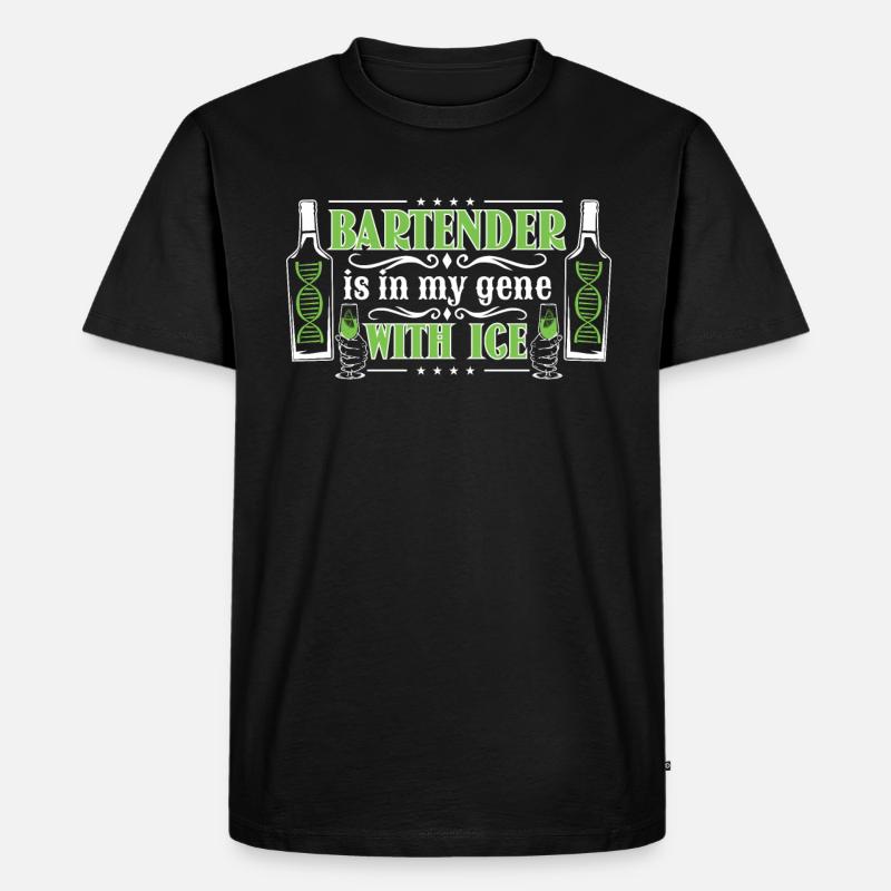 bartender gene - Männer Premium Bio T-Shirt - Schwarz