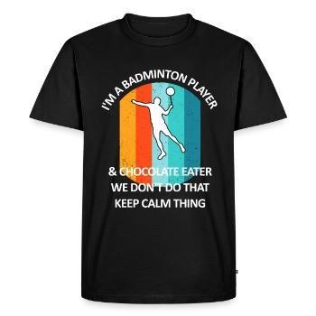 Badminton Badminton Badminton Player Chocolat - T-shirt Premium bio Homme - noir - Devant - Nico (187cm)