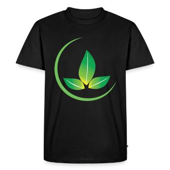 Conception d’icône de feuilles vertes pour les fiers végétaliens - T-shirt Premium bio Homme - noir - Devant - Nico (187cm)