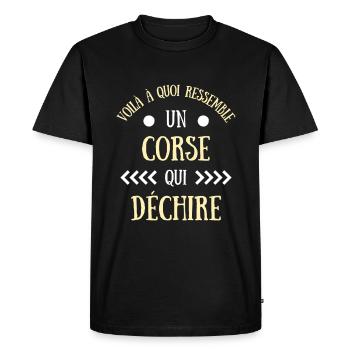 Corse Homme Humour Corsica Idée Cadeau Drôles - T-shirt Premium bio Homme - noir - Devant - Nico (187cm)