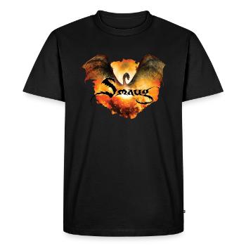 Le Hobbit Smaug Au-Dessus D'Esgaroth Fire Design - T-shirt Premium bio Homme - noir - Devant - Nico (187cm)