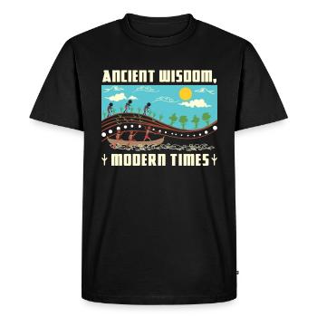 Sagesse ancienne, temps modernes - T-shirt Premium bio Homme - noir - Devant - Nico (187cm)